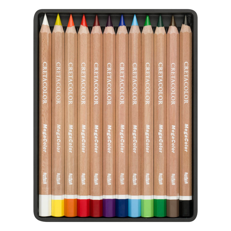 CretaColor Mega Colored Pencils in blik