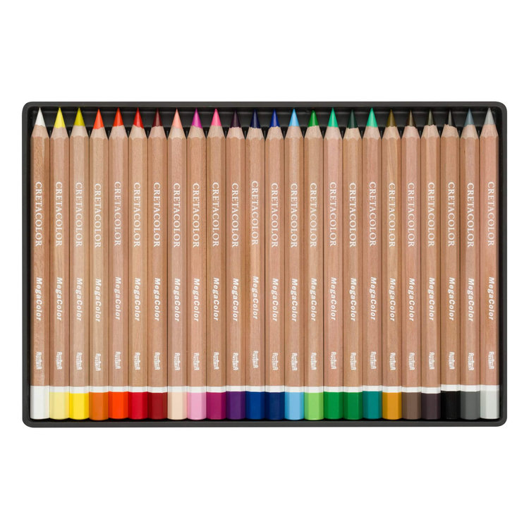 CretaColor Mega Colored Pencils in blik