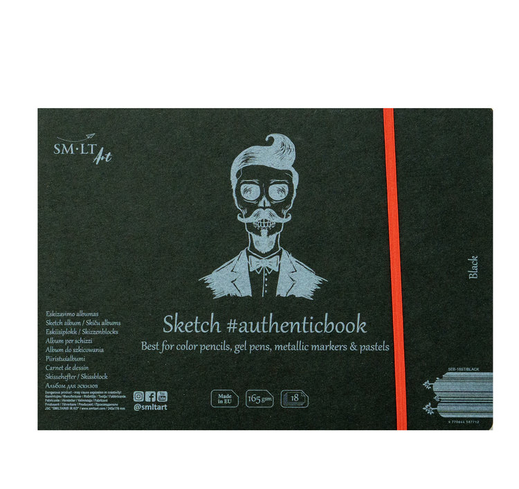 SM.LT Art Schetsboek #authenticbook - zwart papier