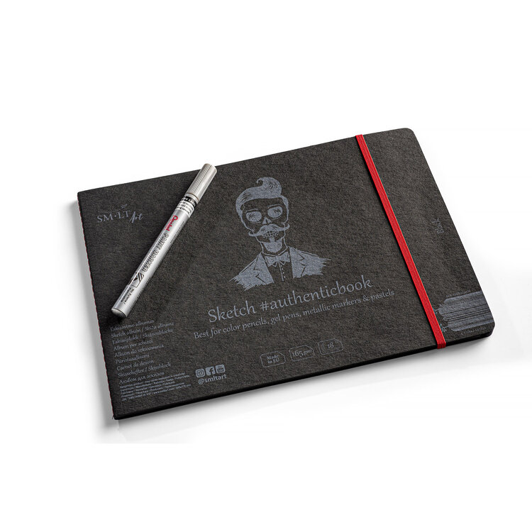 SM.LT Art Schetsboek #authenticbook - zwart papier
