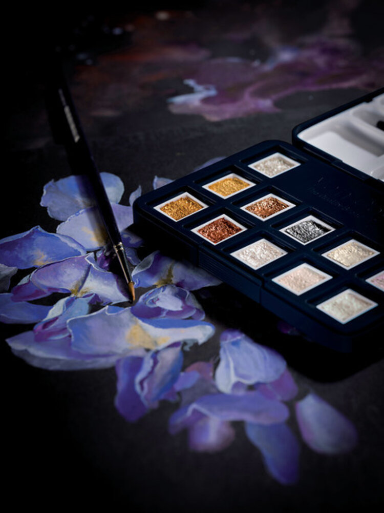 Van Gogh aquarelverf box 12x metallic + gratis postcards