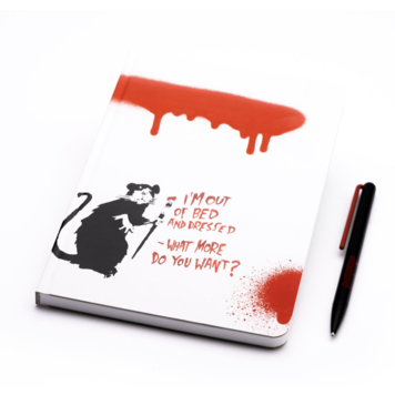 Pininfarina Banksy's graffiti - stone paper notebook + grafeex pen RED
