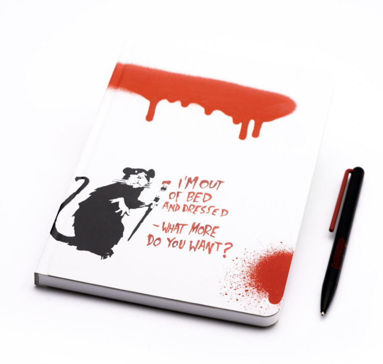 Pininfarina Banksy's graffiti - notebook + grafeex pen from stone RED
