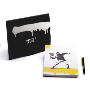 Pininfarina Banksy's graffiti - stone paper notebook + grafeex pen  YELLOW