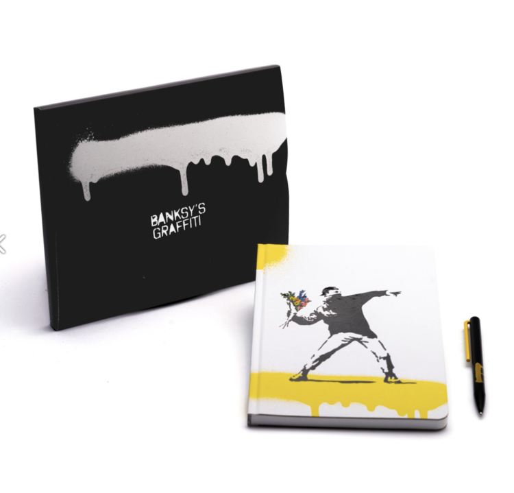 Pininfarina Banksy's graffiti - notebook + grafeex pen from stone YELLOW