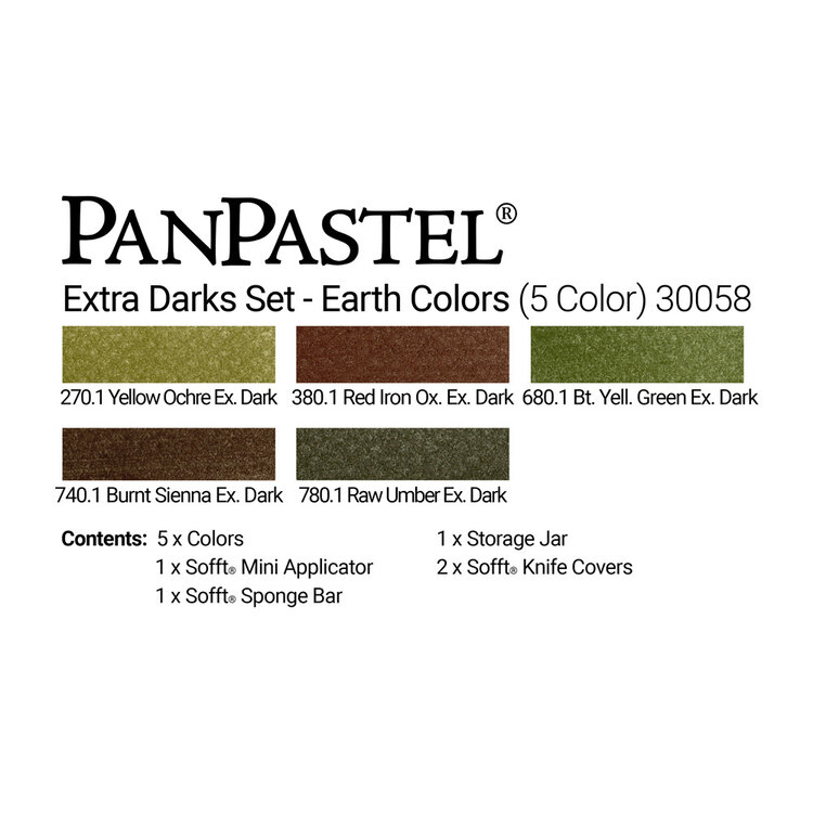 PanPastel (Golden) Earth Colors starter set (5) + sofft tools