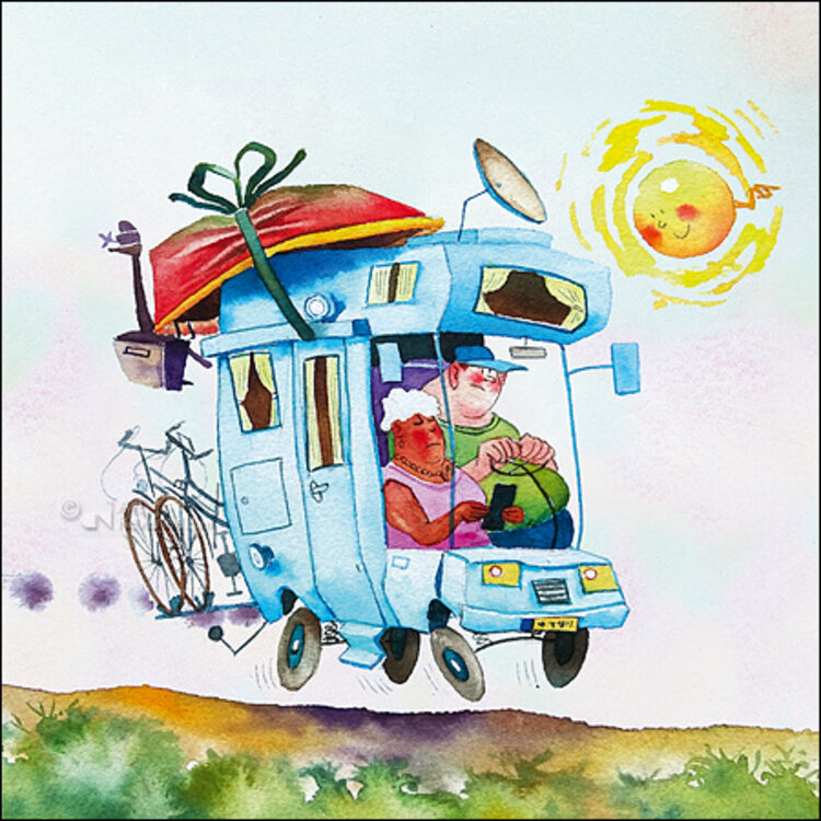 Art Revisited kunstkaart - Marius van Dokkum - freewheelen