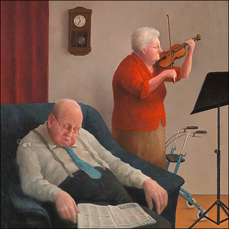 Art Revisited kunstkaart Marius van Dokkum - wiegelied