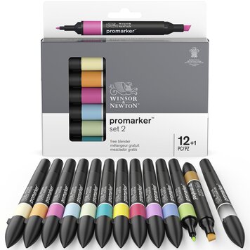 Winsor & Newton promarker set 12+1 (set 2)