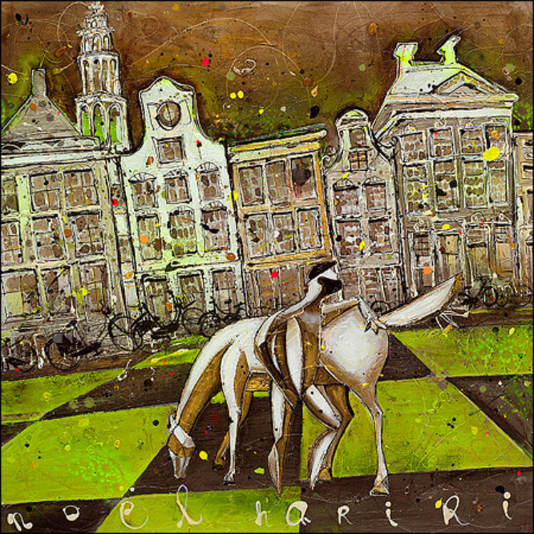 Art Revisited kunstkaart Noël Hariri - Peerd van Ome Loeks