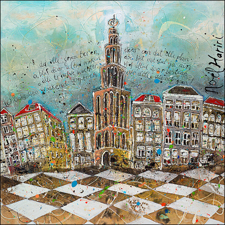 Art Revisited kunstkaart Noël Hariri - grote markt