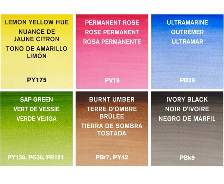 Cotman Water Colours aquarel verf 6 tubes van 8ml