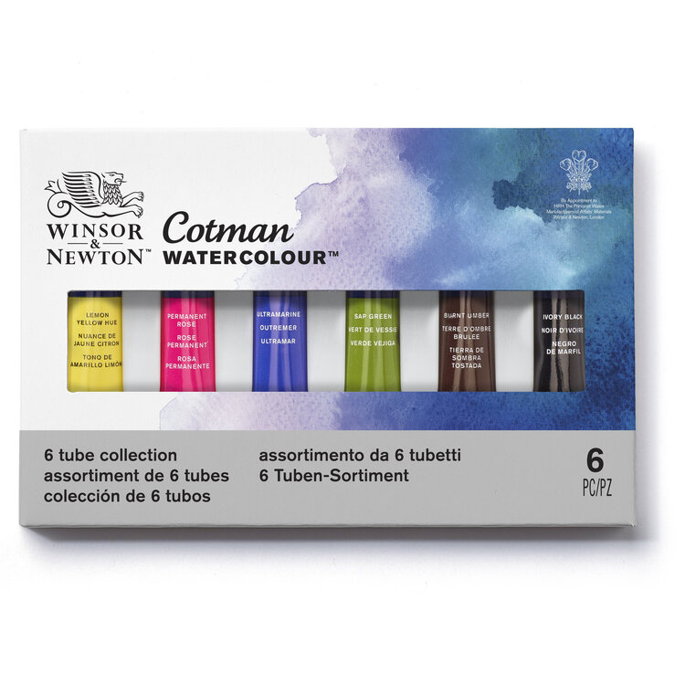 Cotman Water Colours aquarel verf 6 tubes van 8ml