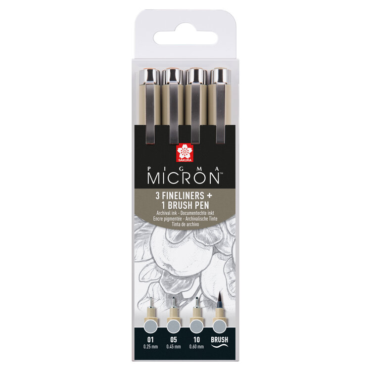 Sakura Micron fineliners (3+B) koel grijs licht