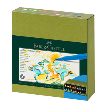 Faber Castell Pitt Artist brushpen lichtgroene studiobox 24 stuks