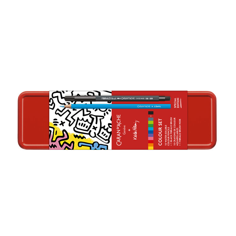 Caran d'Ache Keith Haring coloring set with watercolor pencils