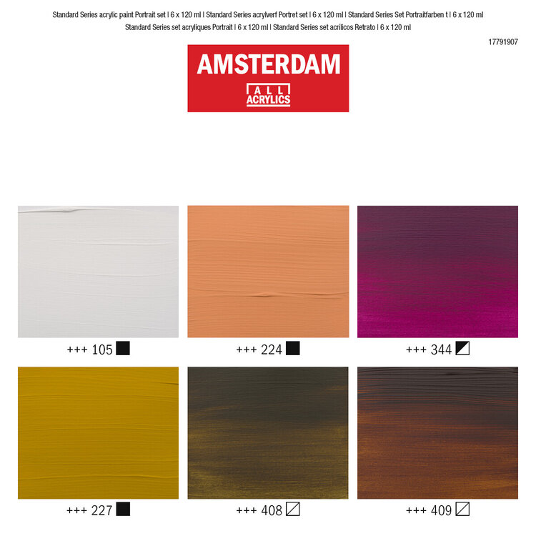 Amsterdam acrylverf set portret selectie 6x 120ml