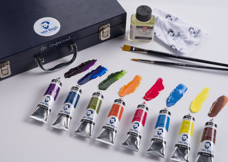 Van Gogh starter box XL kist met 12 tubes olieverf