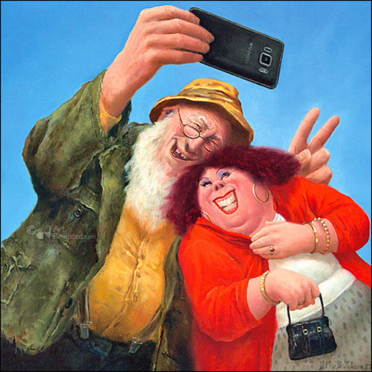 Art Revisited kunstkaart Marius van Dokkum - selfie