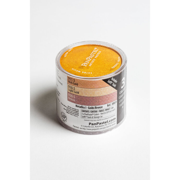 PanPastel (Golden) metallic starter set (3) + sofft tools