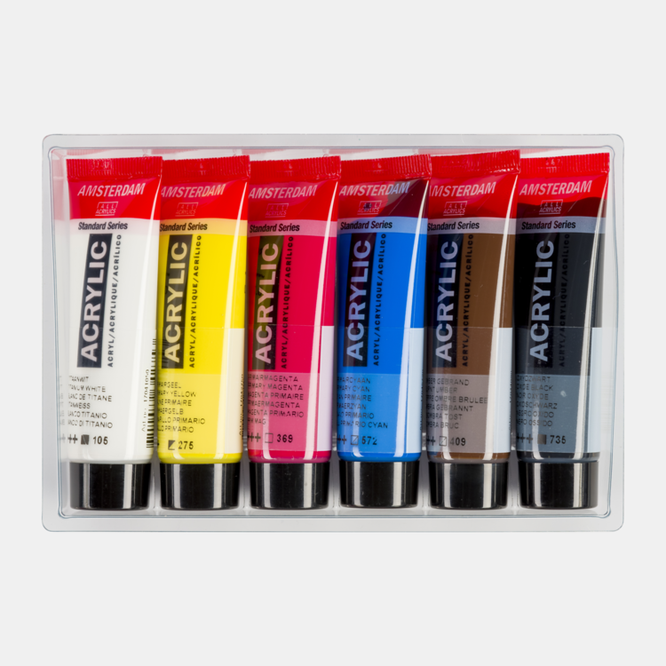 Amsterdam primary set acrylverf 6x 20ml