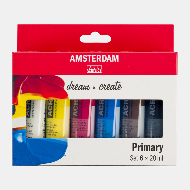 Amsterdam primary set acrylverf 6x 20ml