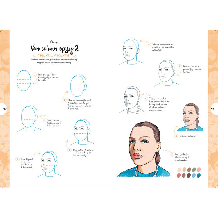 Librero gezichten tekenen in 10 stappen - Justine Lecouffe