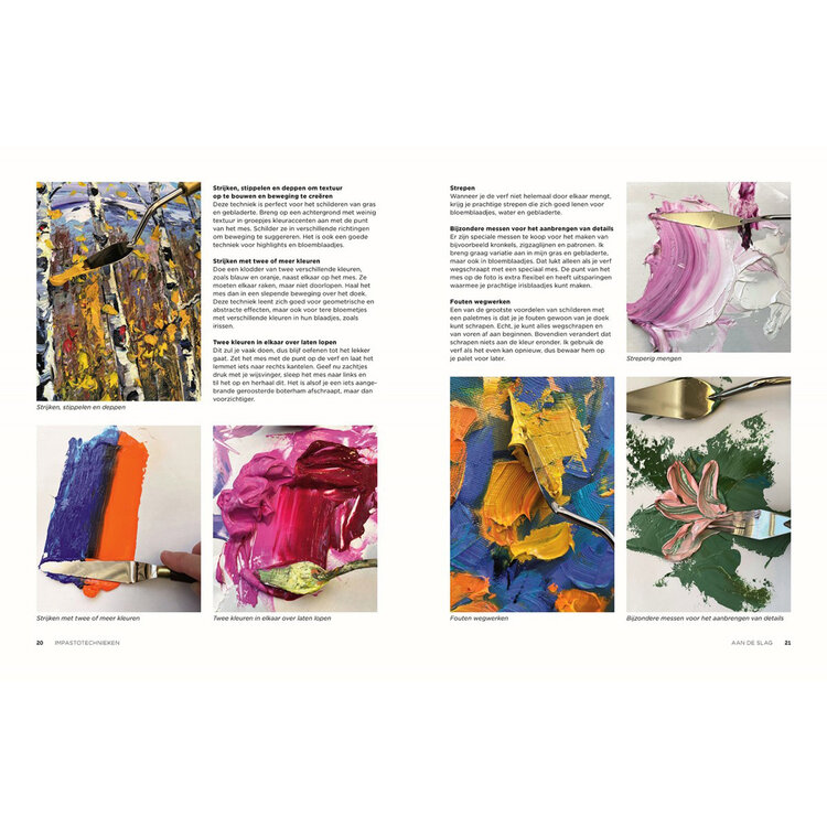 Librero impasto technieken - schilderen met paletmes - Lisa Elley