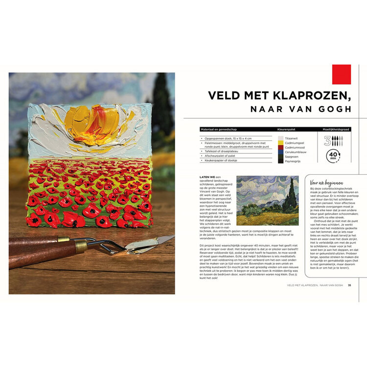 Librero impasto technieken - schilderen met paletmes - Lisa Elley