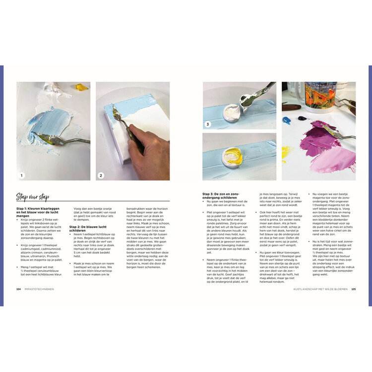 Librero impasto technieken - schilderen met paletmes - Lisa Elley