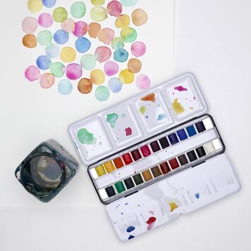 Cotman Water Colours aquarelverf blik met 24 napjes