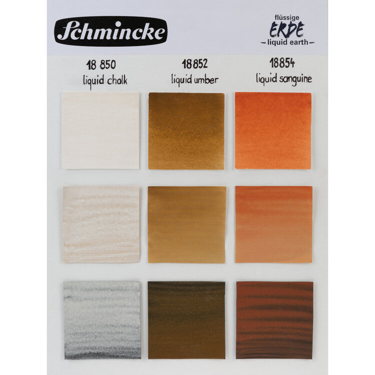 Schmincke liquid earth, chalk, umber, sanguine - 3x 5ml