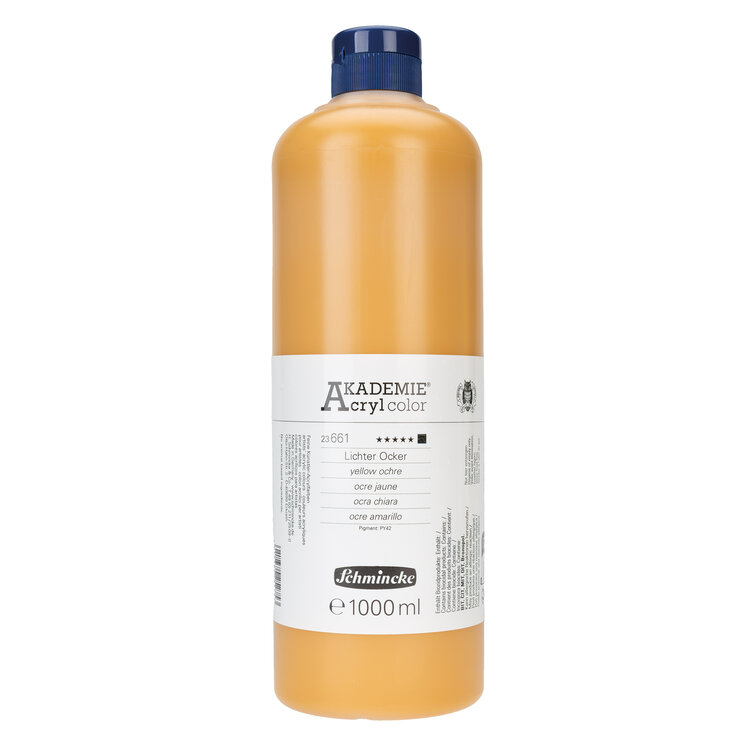 Schmincke 661 yellow ochre - akademie acryl color 1 liter