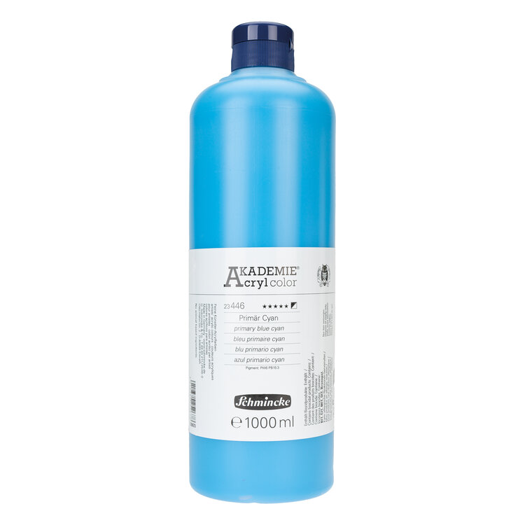 Schmincke 446 primary blue cyan - akademie acryl color 1 liter