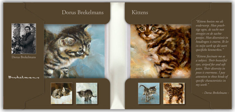 Art Revisited Kittens - mapje met 8 kunstkaarten van Dorus Brekelmans