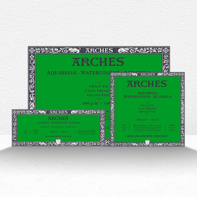 Arches aquarelpapier cold pressed - grain fin (4-zijdig)