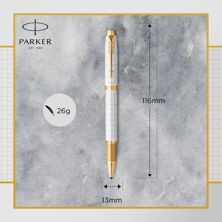 Parker IM rollerball pen premium pearl