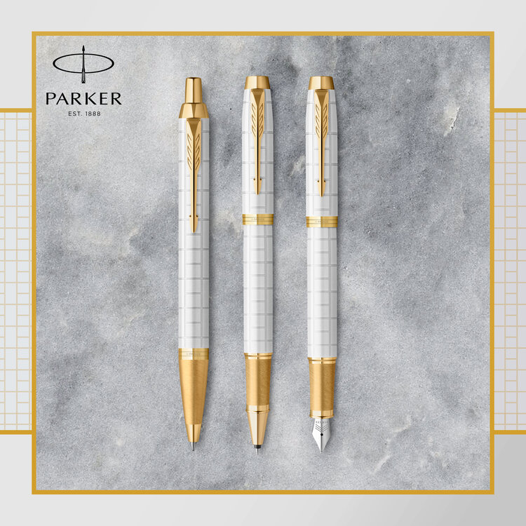 Parker IM rollerball pen premium pearl