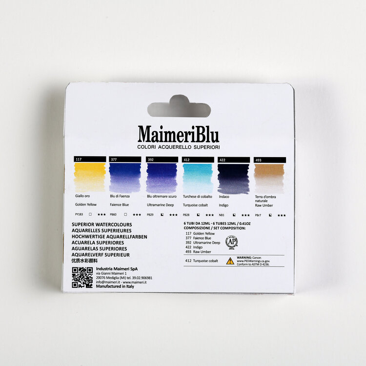 Maimeri Blu Arctic aquarelverf 6x 12ml