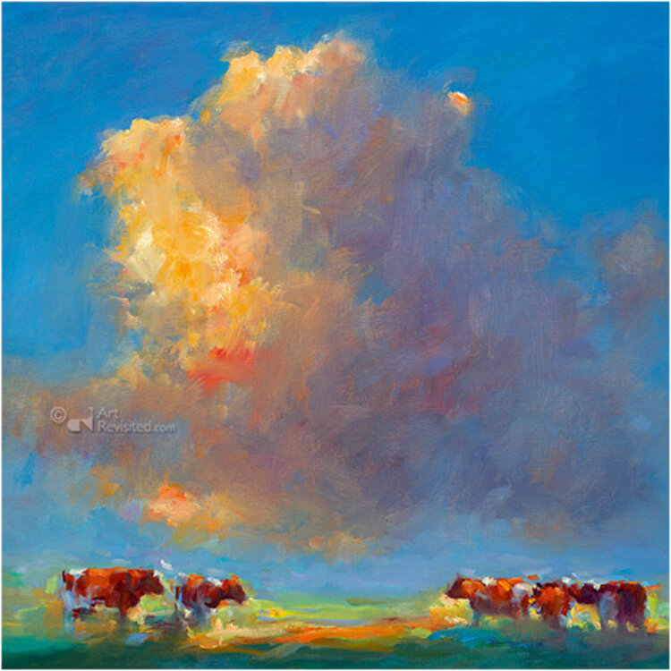 Art Revisited lucht en land - mapje met 8 kaarten van Dinie Boogaart