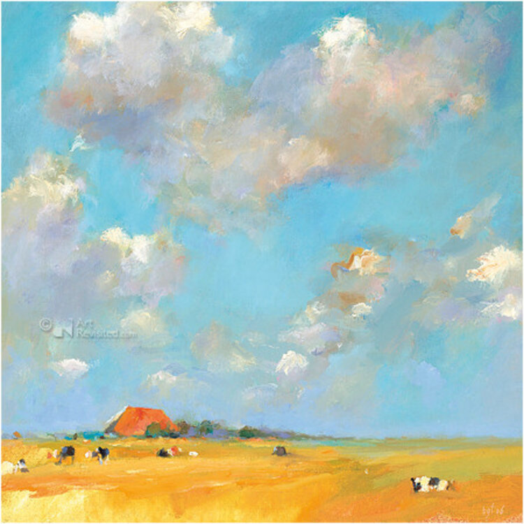 Art Revisited lucht en land - mapje met 8 kaarten van Dinie Boogaart