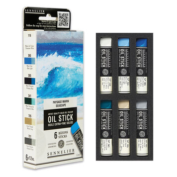 Sennelier oilsticks seascape