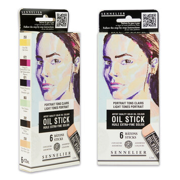 Sennelier oilsticks light tones portrait
