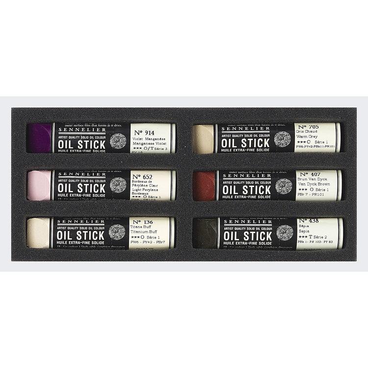 Sennelier olie sticks (6 st.) dark tones portrait