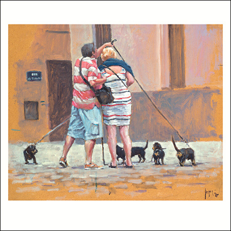 Art Revisited kunstkaart Jasper van Deutekom - laat jij de hond uit