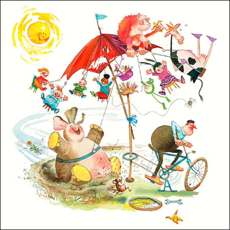 Art Revisited kunstkaart Marius van Dokkum - het pretpark van Opa Jan