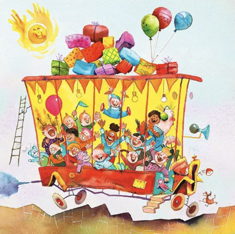 Art Revisited kunstkaart Marius van Dokkum - feest