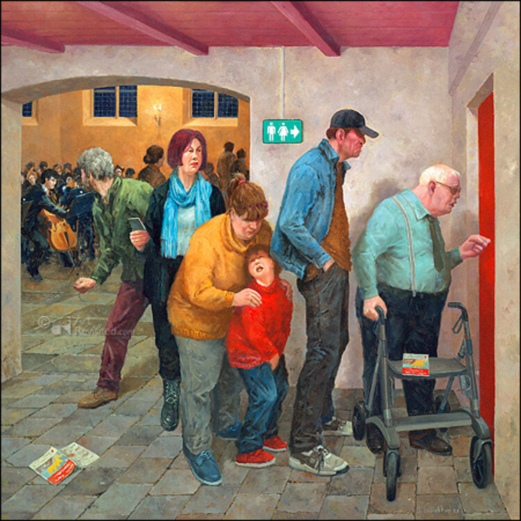 Art Revisited kunstkaart Marius van Dokkum - pauze bijna voorbij