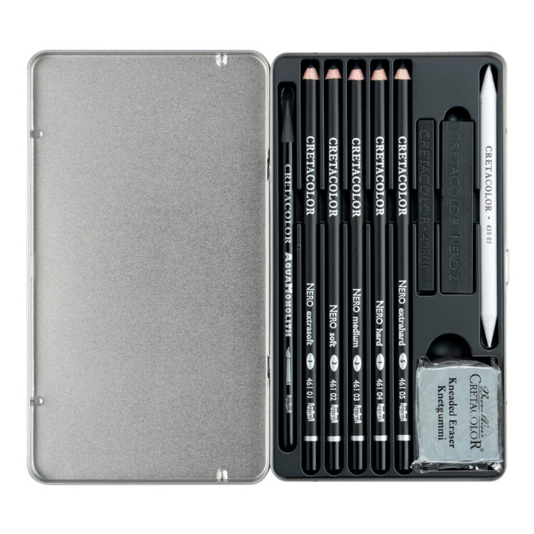 CretaColor deep black drawing set (12-delig)