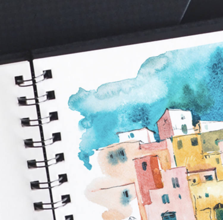 Rhodia aquarel album CP spiraal gebonden 21x21 cm